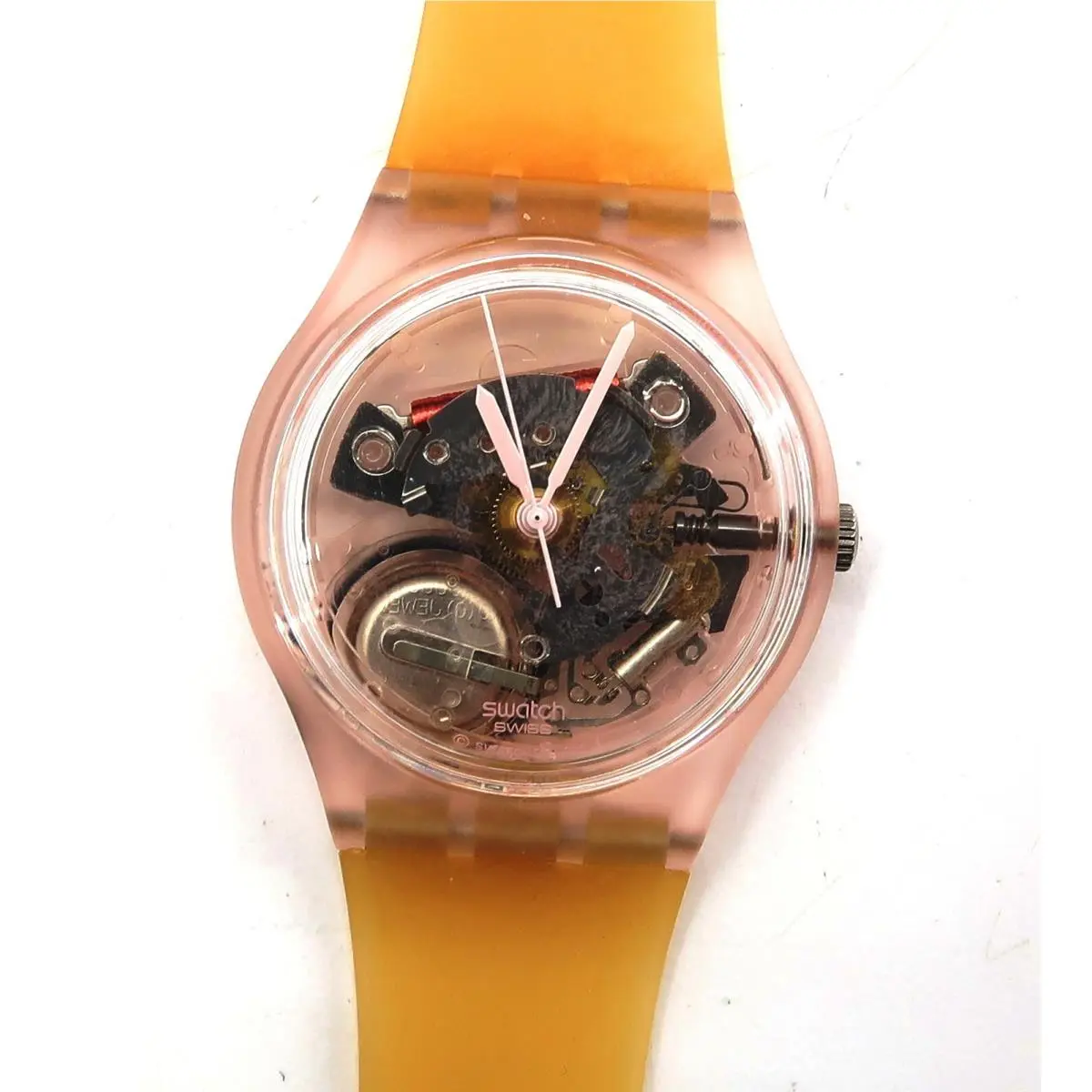 Swatch Watch Fleur Saumon GP117P with Case and Papers 2001 Gents Nos