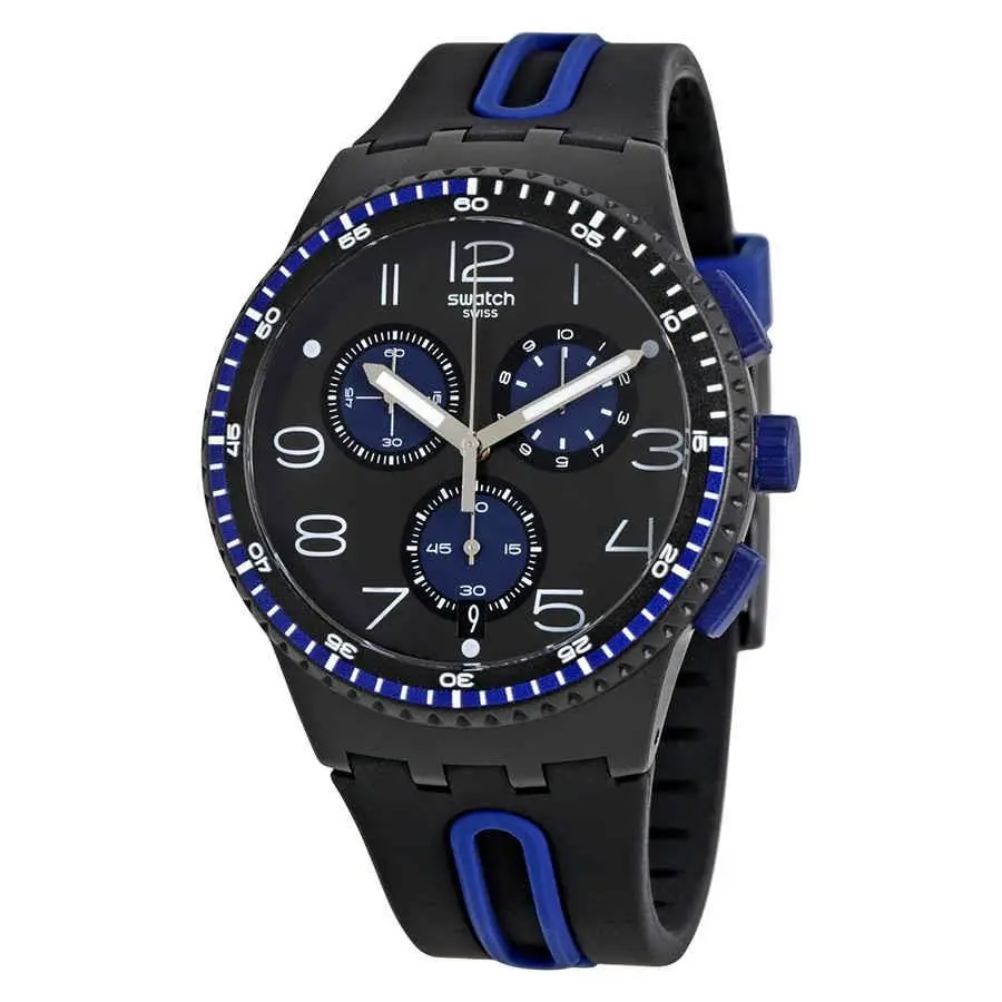Kaicco Chronograph Black Dial Men`s Watch SUSB406 by Swatch