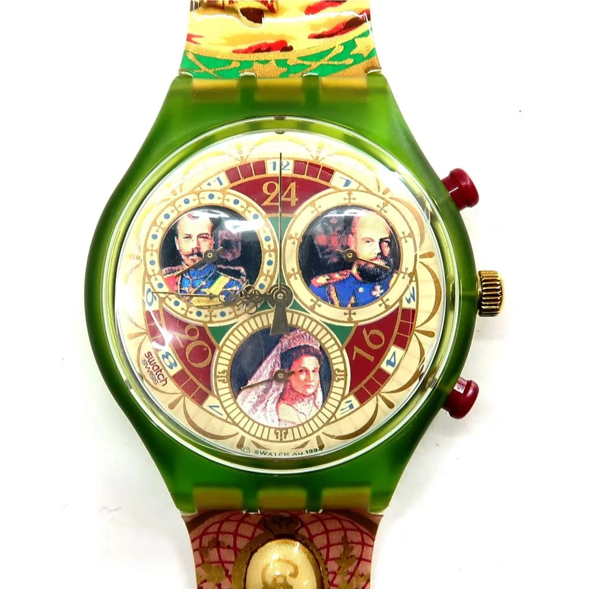 Swatch Chrono Watch Russian Treasury SCG107 + Case Papers 1995 Last One