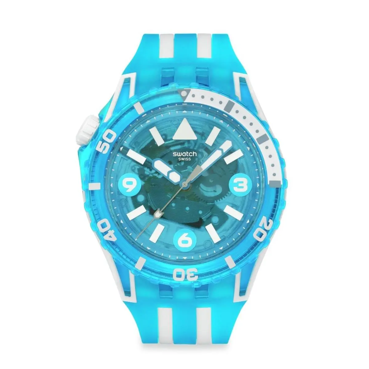 Unisex Casual Watch Blue Bio-sourced Quartz Fire Aqua by Swatch