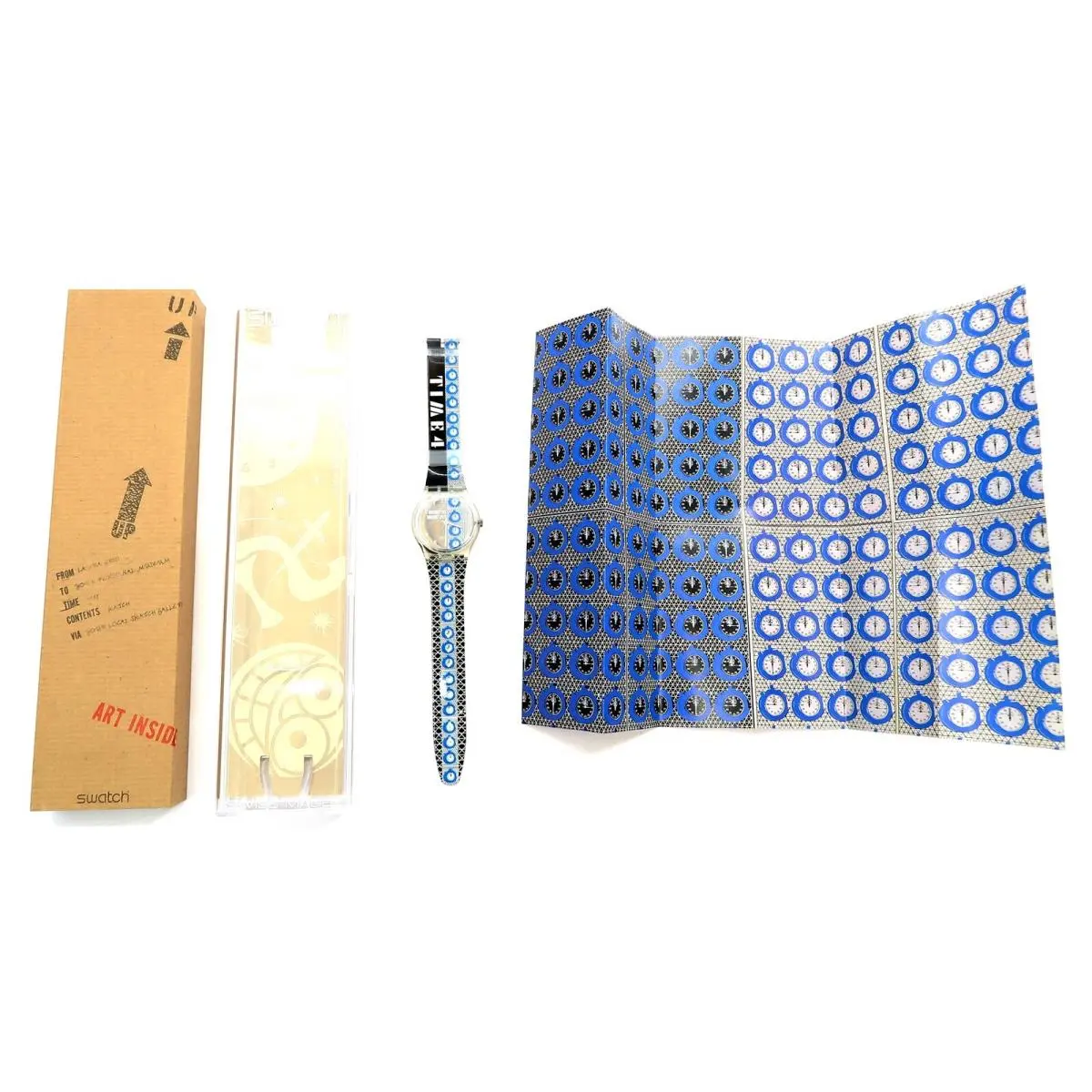 Swatch Watch Time 4 GK271 Artist Set w/ Case and Papers 1998 by Laura Grisi
