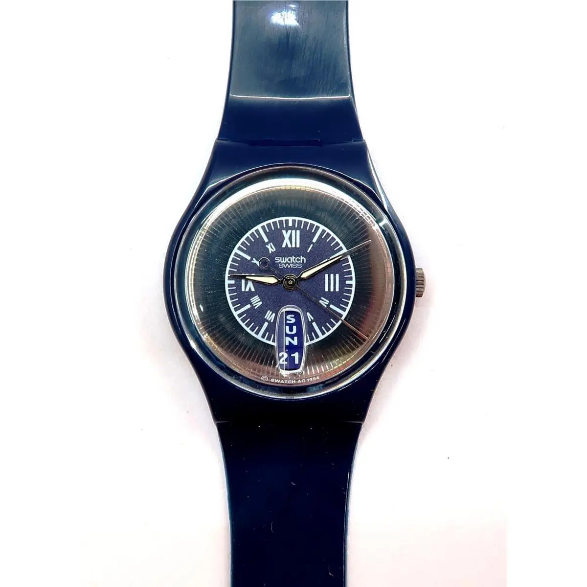 Swatch Watch Blauer GN707 with Case and Papers 1995 Nos Gents