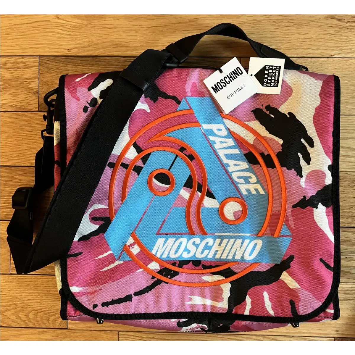 Moschino x Palace FW20 Pink Camo DJ Record Shoulder Bag