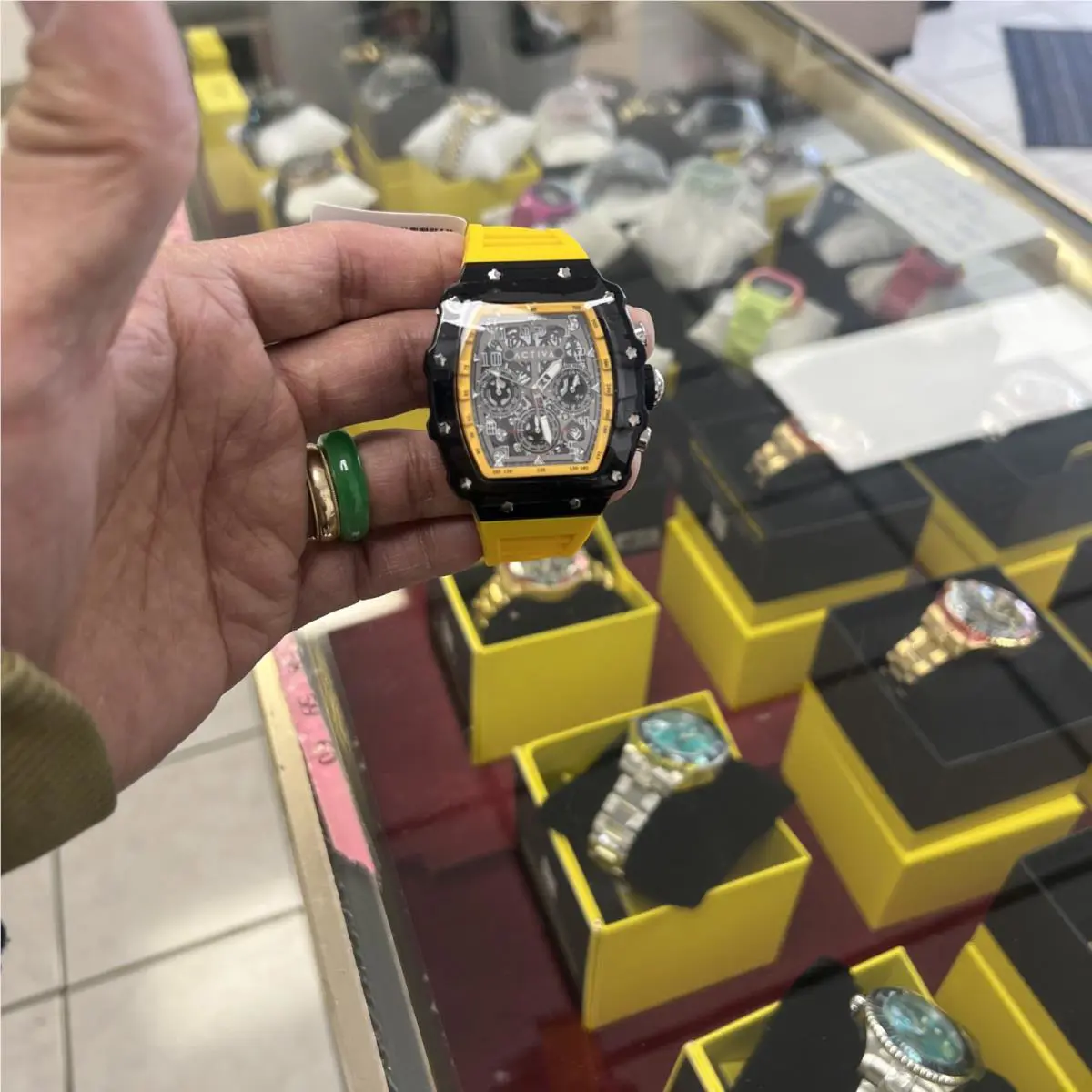 Activa Fury X Invicta Black Yellow Men`s Watch 44.3mm Skeleton Dial ACW2305-021
