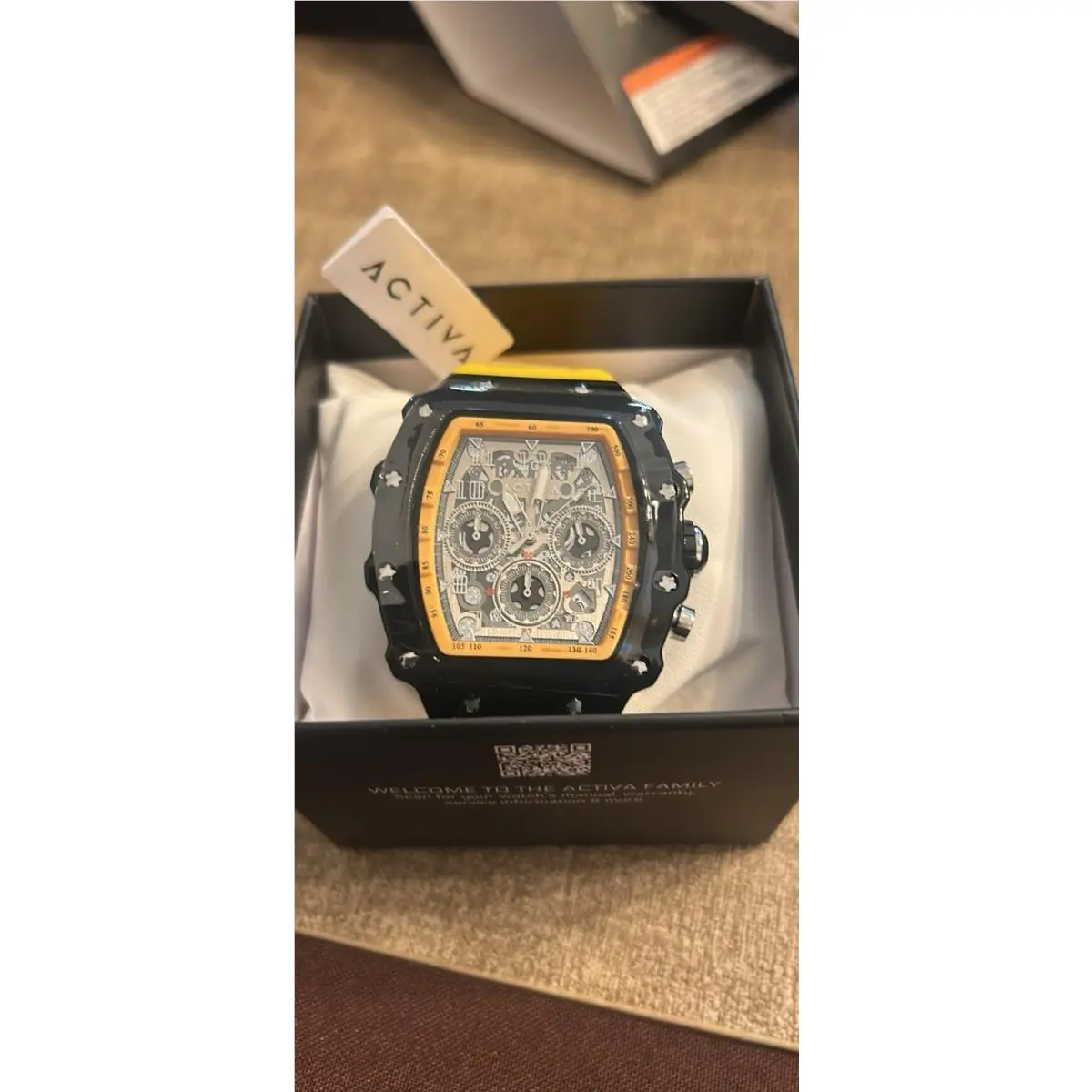 - Activa Fury X W/skeleton Dial - Black/yellow - ACW2305-021 by Invicta