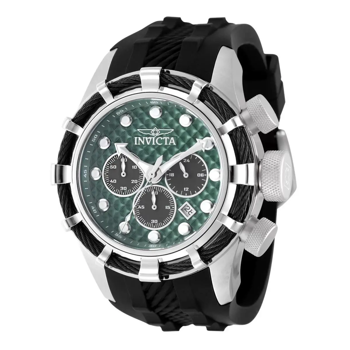 Invicta 49165 Quartz Watch Black Dial Silicone 50mm Men