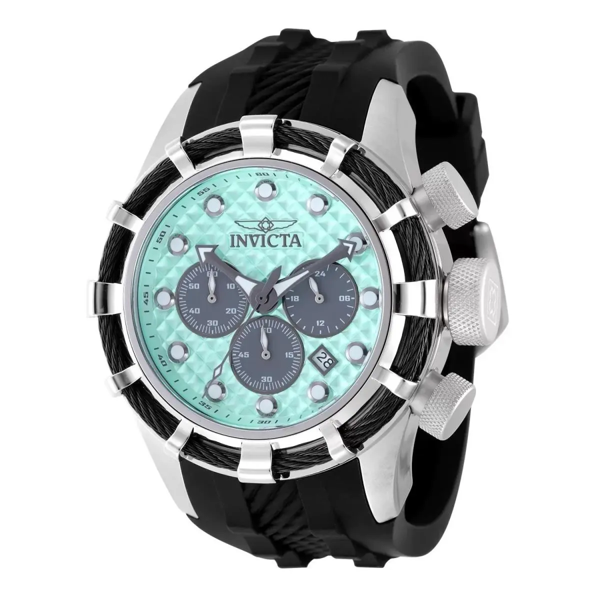 Invicta 49164 Quartz Watch Grey Dial Silicone 50mm Men