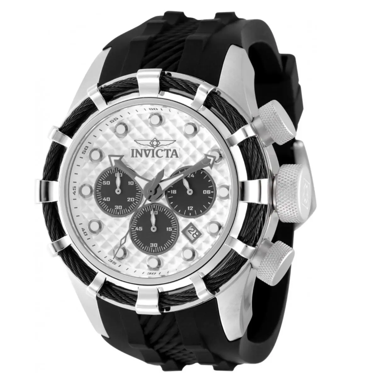 Invicta Bolt Sport Men`s 50mm Panda Dial Black Sport Chrono Watch 49163