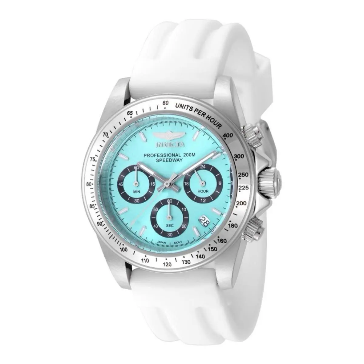 Invicta Speedway Montecarlo Men`s Watch 39.5mm White Band Light Blue Dial 50489
