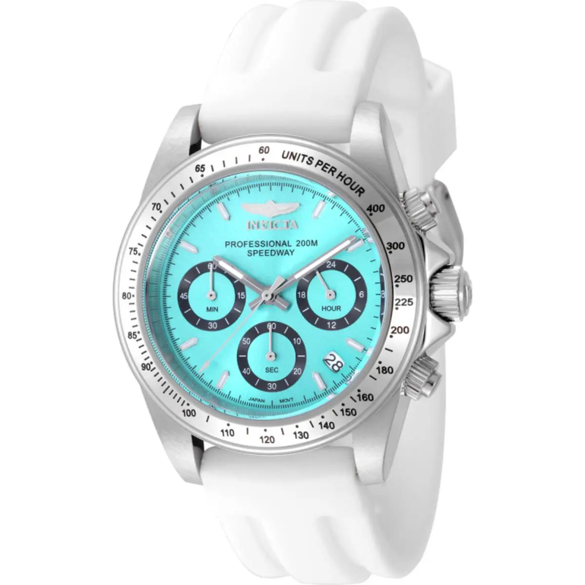Invicta Speedway Montecarlo Men`s Watch 39.5mm White Band Light Blue Dial 50489