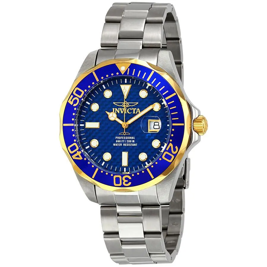 Invicta Grand Diver Blue Carbon Fiber Dial Men`s Watch 12566