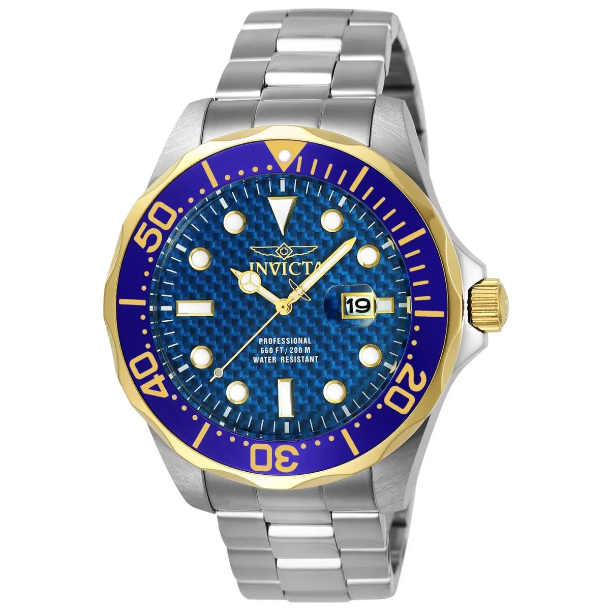 Men`s 12566 Pro Diver Quartz 3 Hand Blue Dial Watch by Invicta