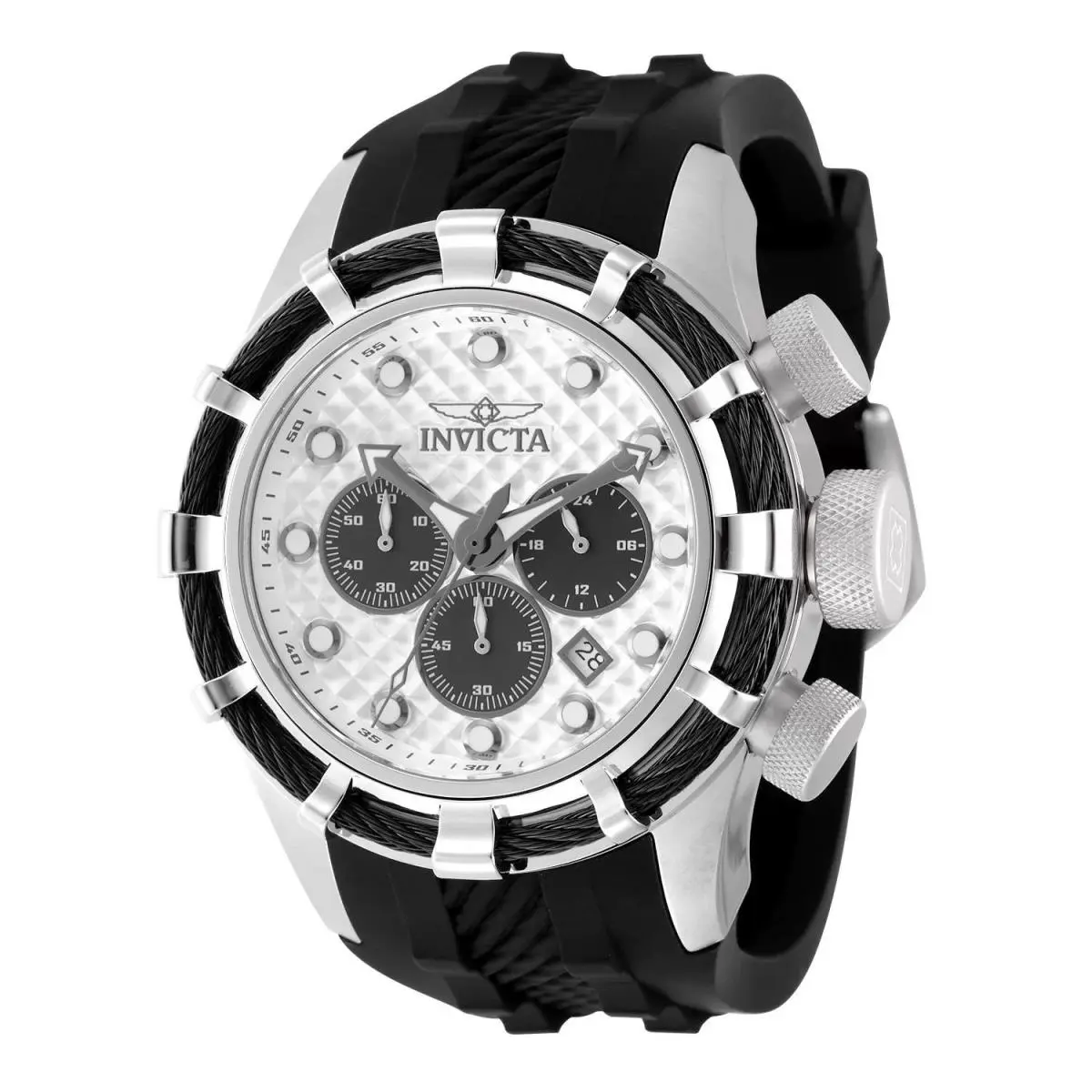Invicta 49163 Quartz Watch Black Dial Silicone 50mm Men