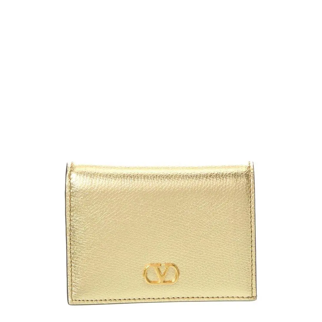 Valentino Vlogo Signature Leather Card Case Women`s Yellow