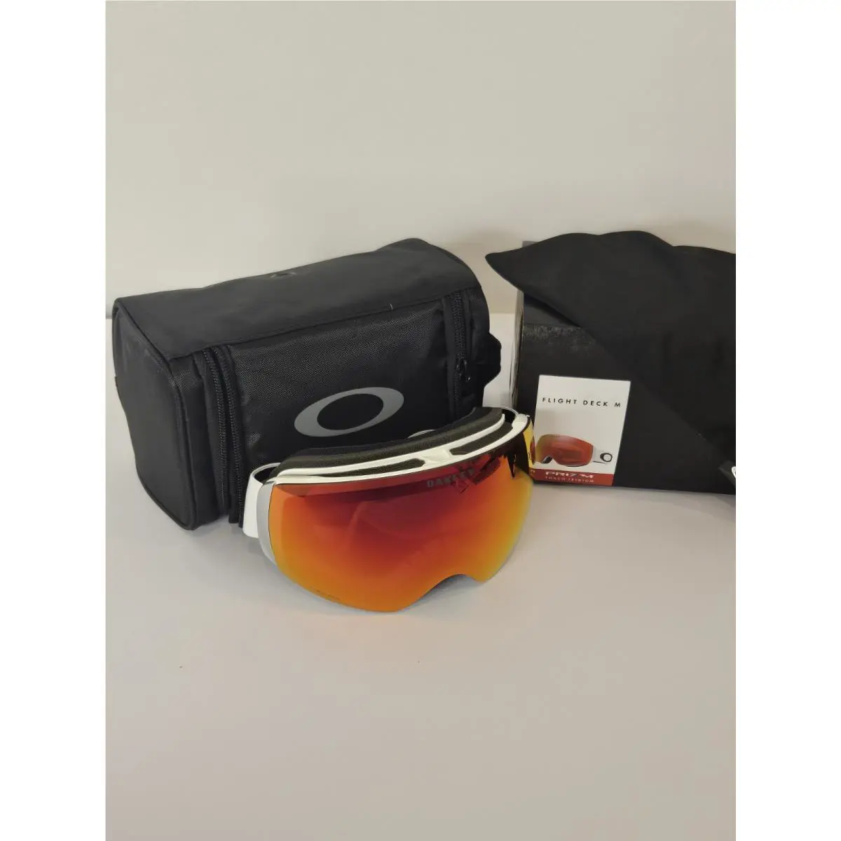 Oakley Flight Deck M Matte White Prizm Torch Iridium Goggles Ski Snowboard