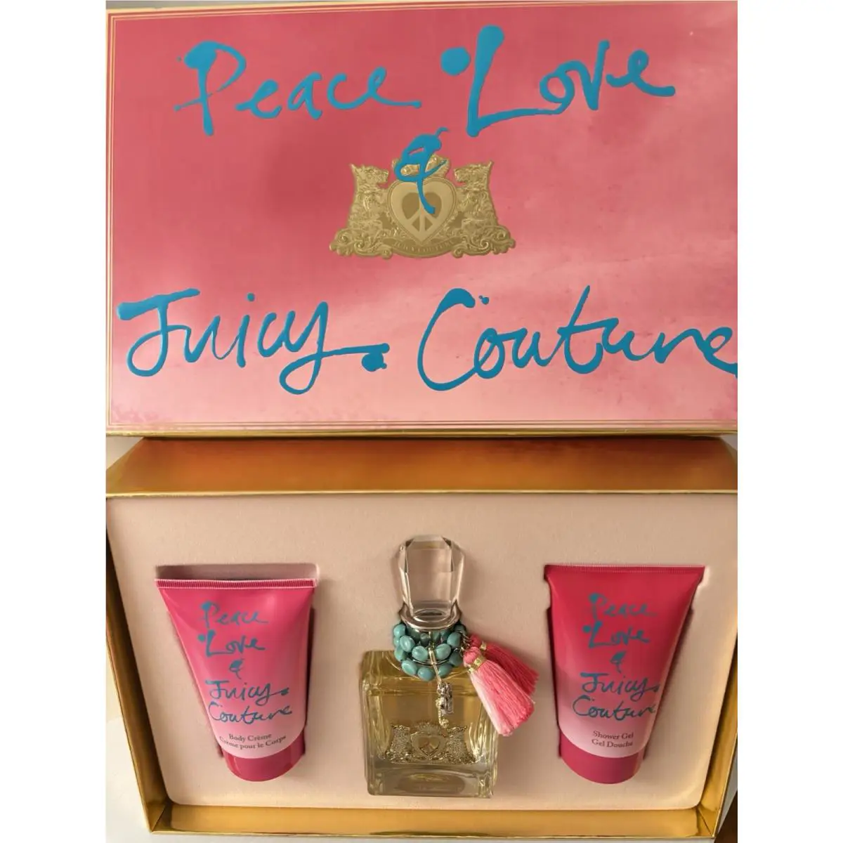 Peace Love Juicy Couture 3pc Set Edp 1.7oz + Lotion 4.2oz + Shower Gel 4.2oz