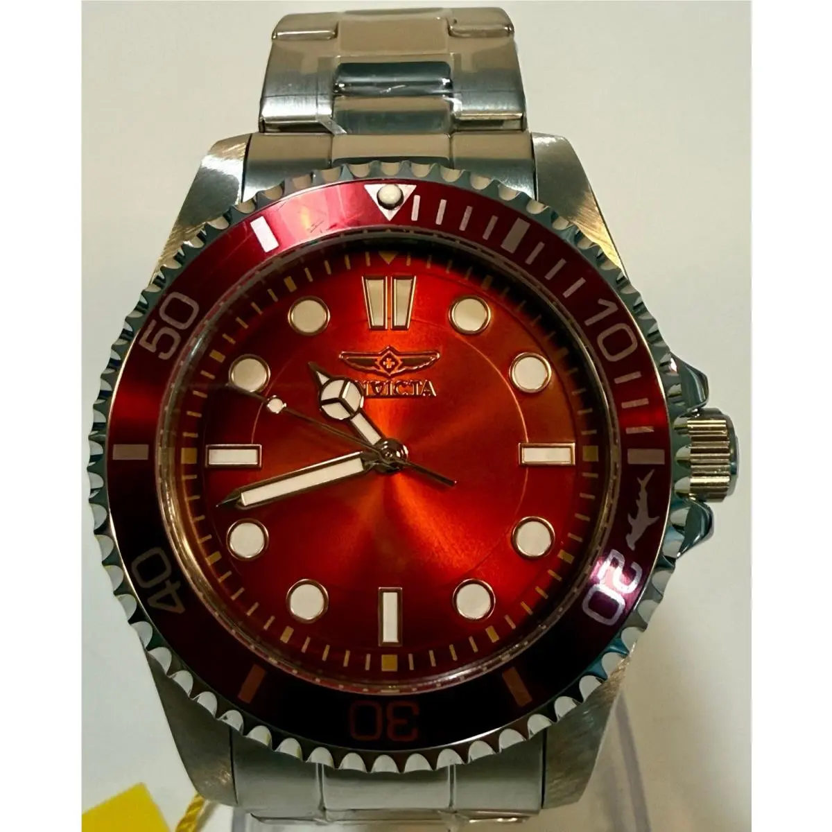 Invicta Pro Diver 43mm Stainless Steel Gradient Red Dial Quartz Watch 50504