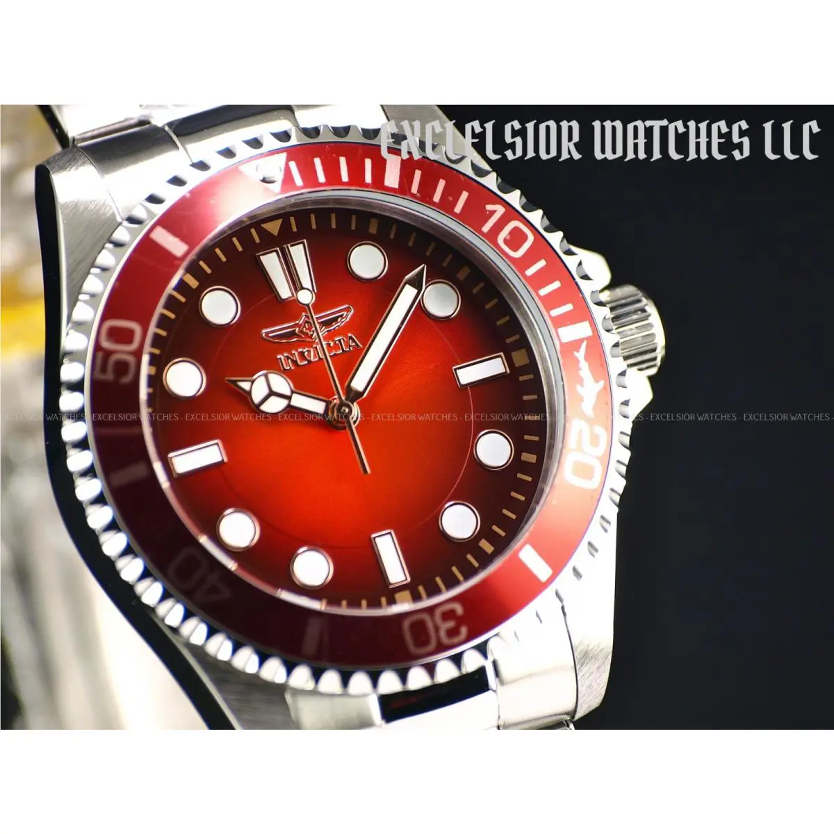 Invicta Men`s 43mm Pro Diver Faded Gradient Red Orange Dial SS Watch