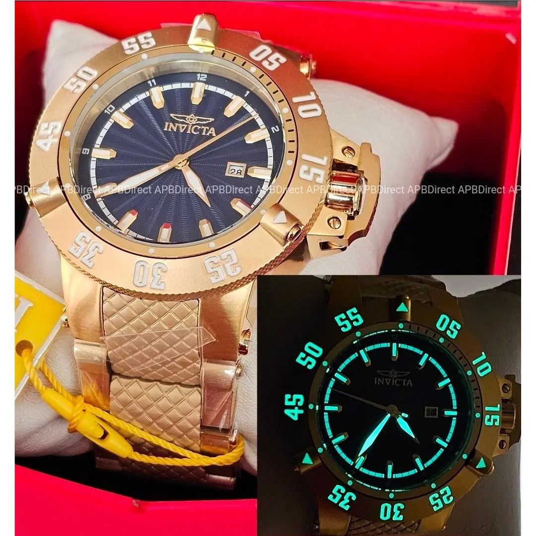 Invicta - Gold Plated- Subaqua Noma Iii - 500m WR Lume Bezel Quartz Mens Watch