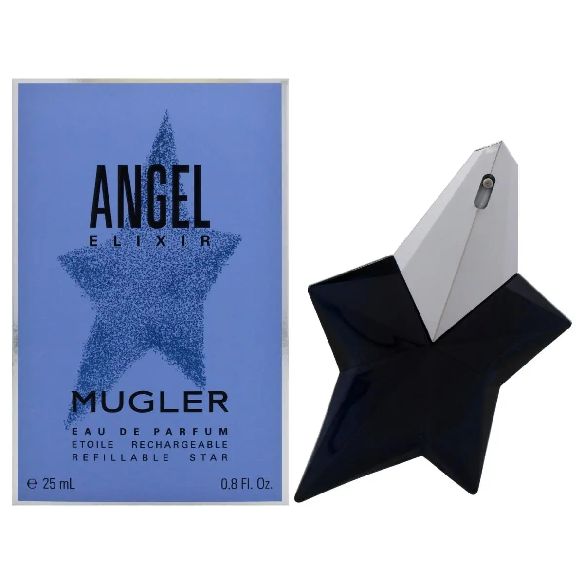 2 Pack Angel Elixir by Thierry Mugler For Women - 0.8 oz Edp Spray Refillable