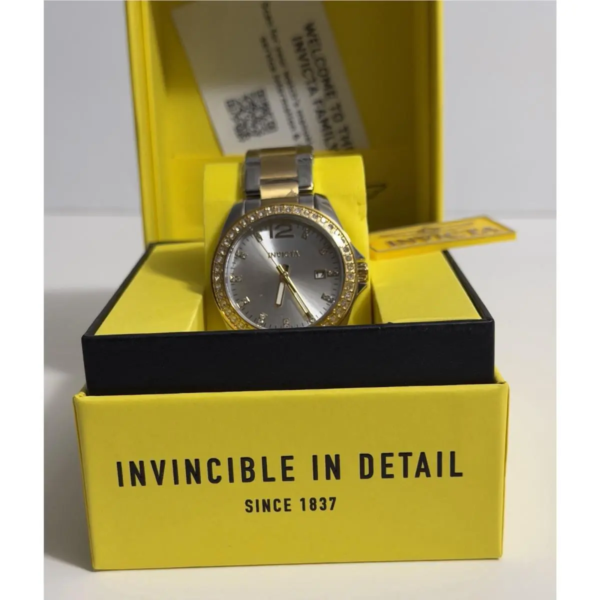 Invicta Women`s Angel Two-tone Quartz Watch Crystal-accented Bezel 44841