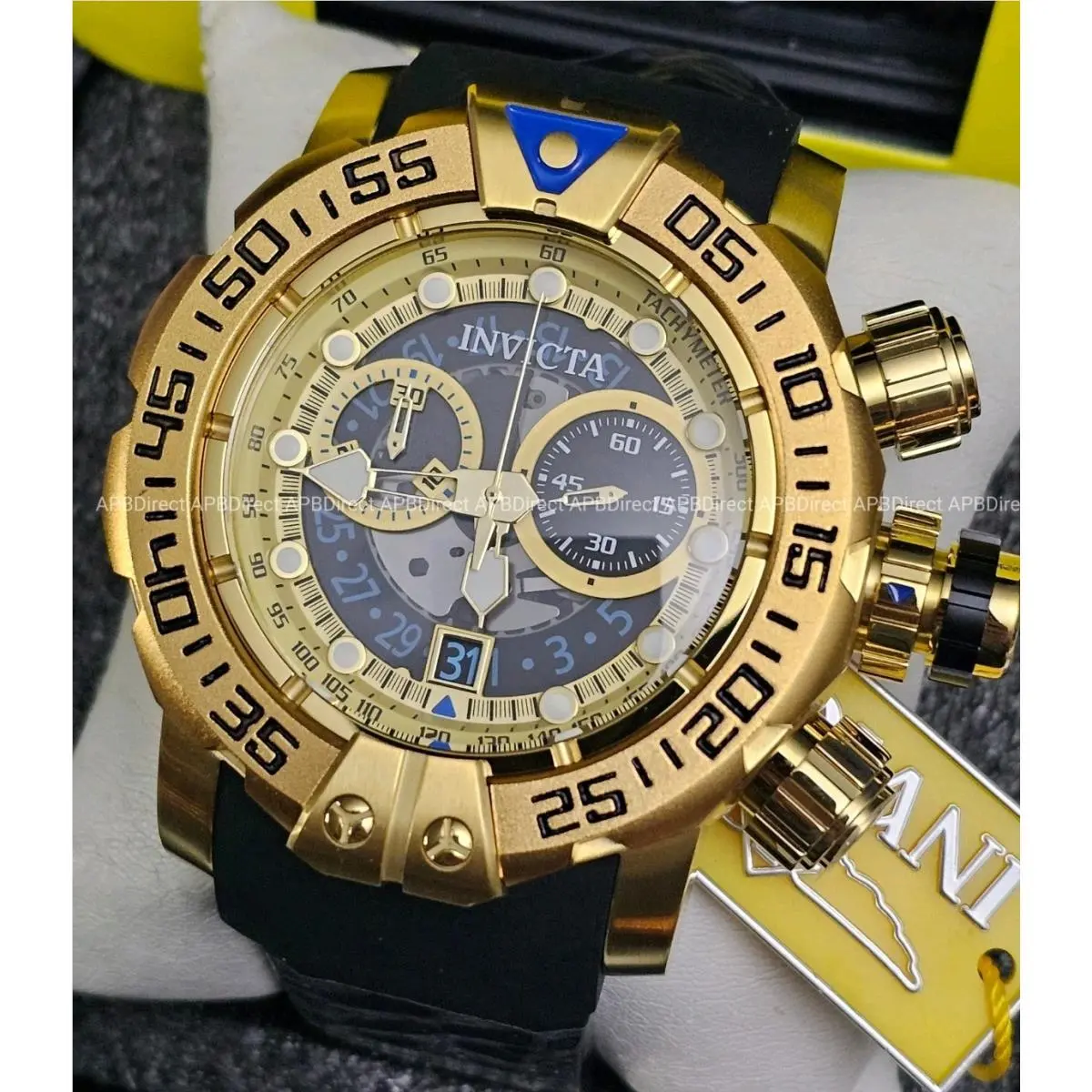 Invicta - Sea Hunter 57mm Next Gen Swiss Z50 Chrono Gold Plated Mens Watch