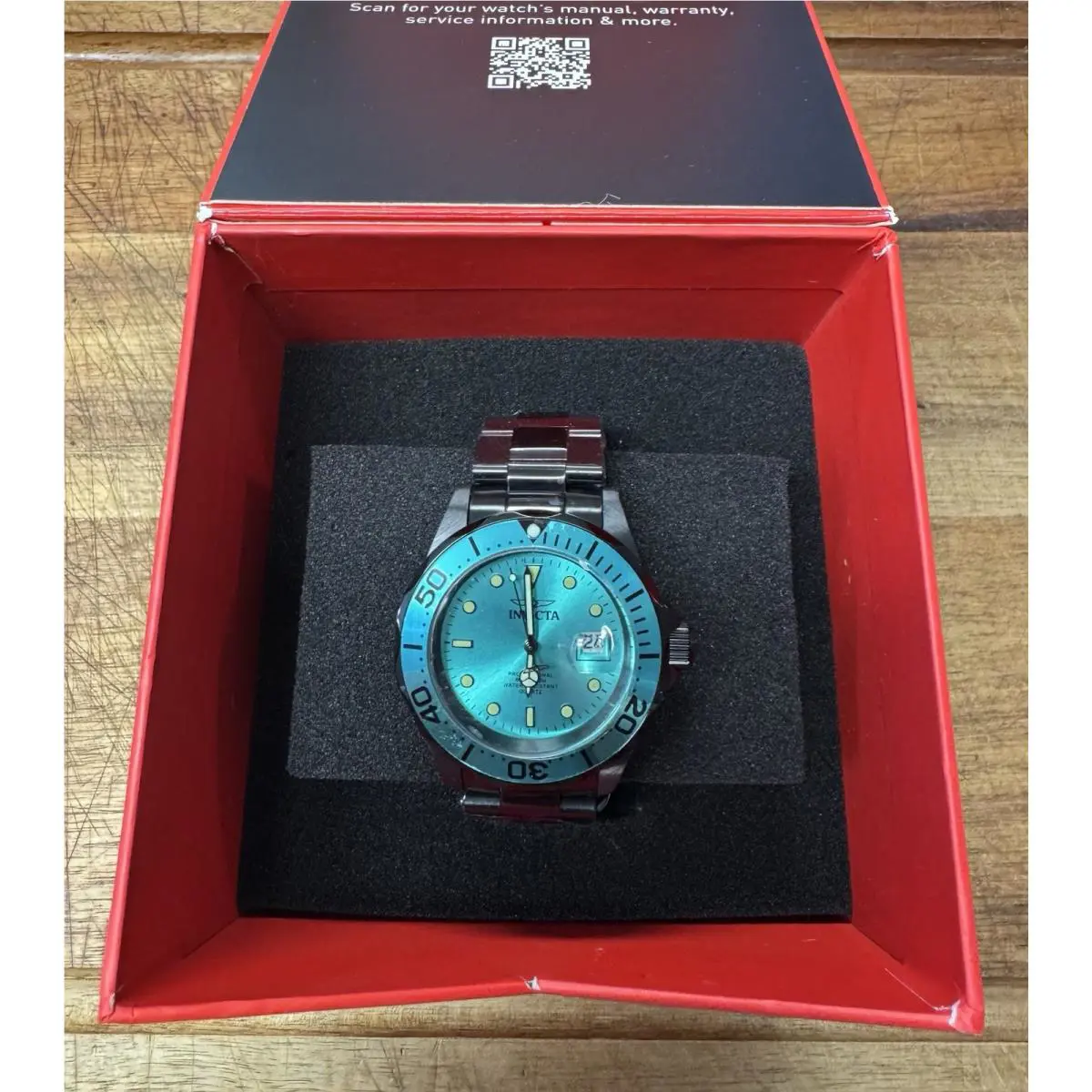 49914 - Invicta Pro Diver Men`s Watch - 40mm Teal Dial W/black Band Beautiful