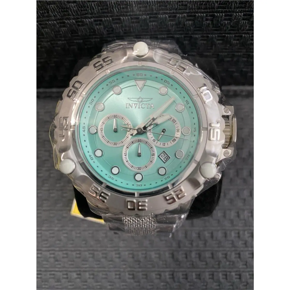 Invicta 55.40mm Subaqua Poseidon Quartz Silver W/ Turquoise Dial Model 47181