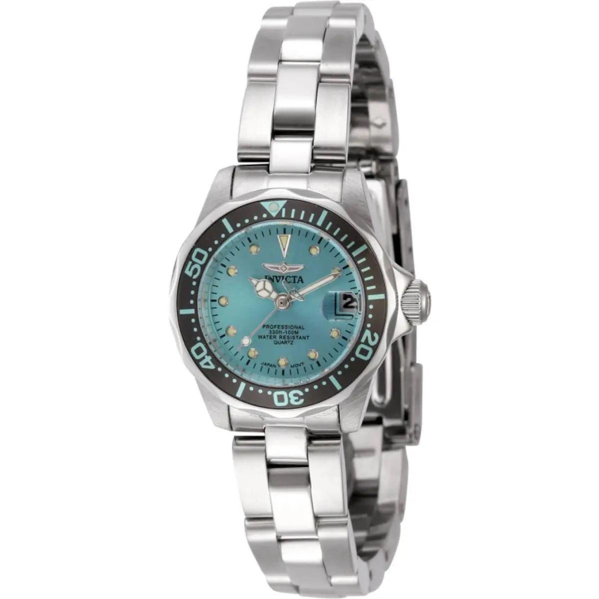Invicta Women`s Watch Pro Diver Quartz Blue Dial Stainless Steel Bracelet 45786