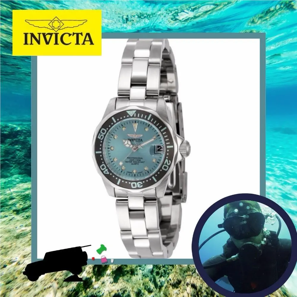 Pro Diver Watch 100m Tiffany Blue Face 24.5mm Womens 45786 by Invicta