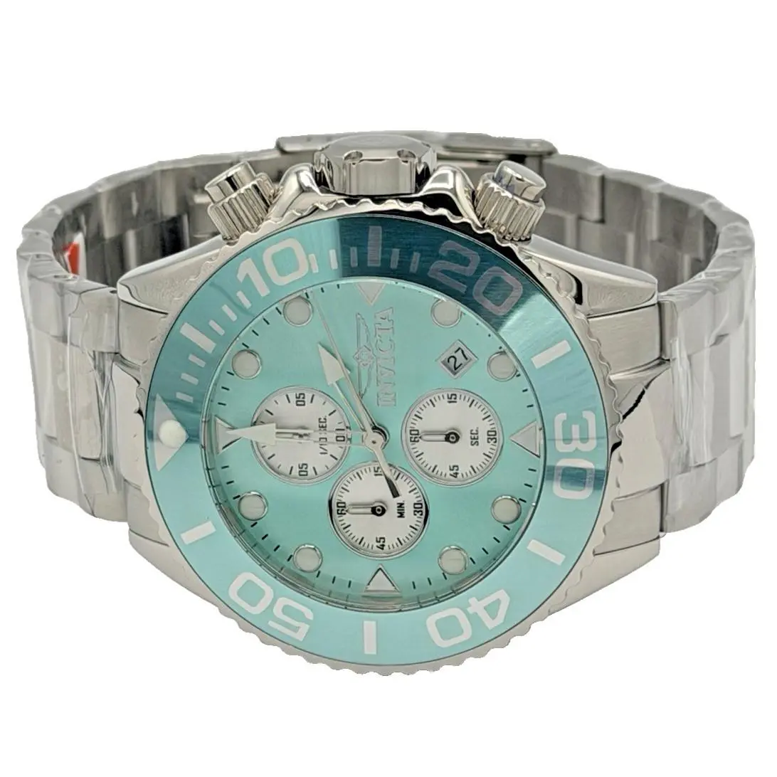 Invicta Grand Diver Men`s Watch 52mm Turquoise Dail Bezel Stainless 48583
