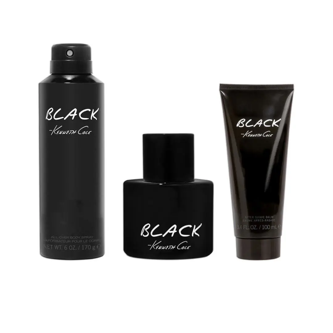 Kenneth Cole Black Eau de Toilette 3 PC Gift Set For Men