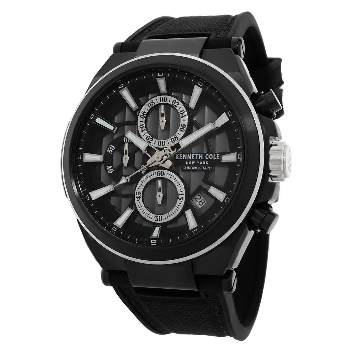 Kenneth Cole New York Chronograph Quartz Black Dial Men`s Watch KCWGO0065701 - Dial: Black, Band: Black
