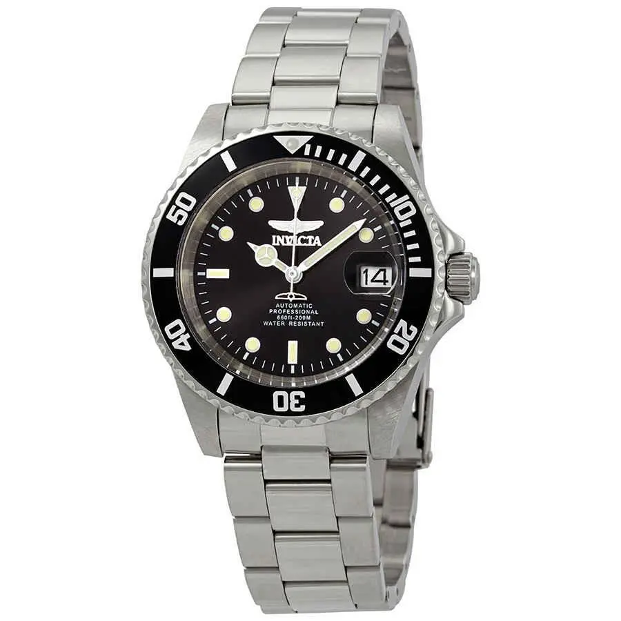 Invicta Pro Diver Automatic Black Sunray Dial Stainless Steel Men`s Watch 24760