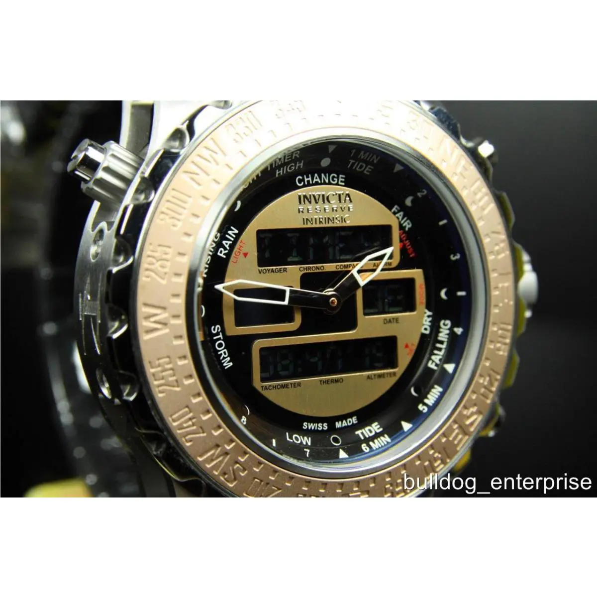 Mens Invicta Reserve Subaqua Specialty Go ld Ana/digi Swiss Made Watch