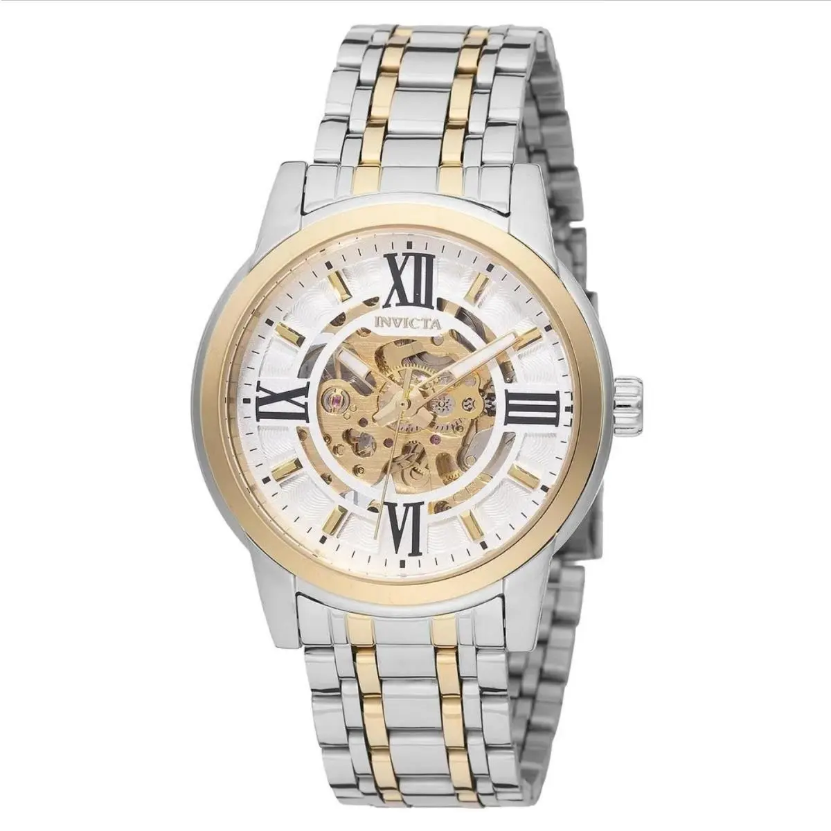 Invicta Men`s Watch Objet D Art Automatic Silver Dial Two Tone Bracelet 69130