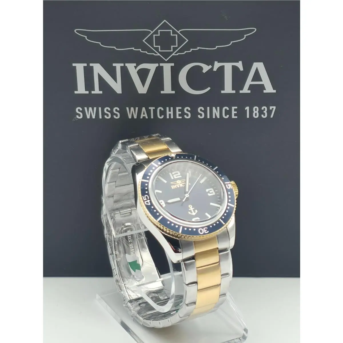 Invicta Ocean Voyage Men`s 38mm Quartz Watch - Blue/gold 50023