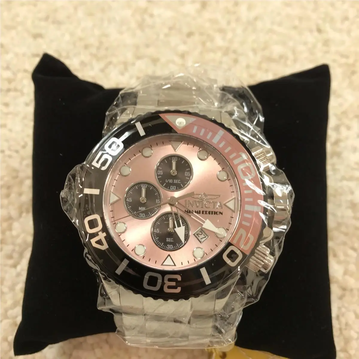 Invicta Grand Diver Mens Watch 52mm Steel 48593 Silver Black Pink Miami