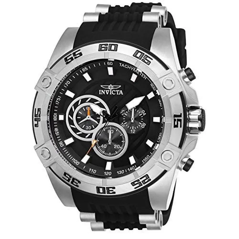 Invicta Men`s 52mm Speedway Viper Quartz Chronograph Black Dial SS Watch