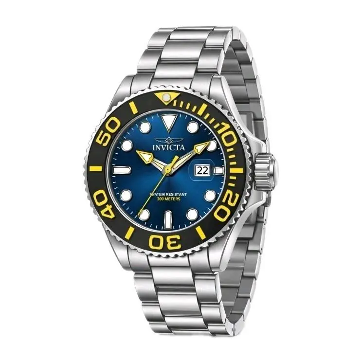 Invicta Grand Diver Men`s Watch 52mm Steel 300m/1000ft Rated Blue Dial