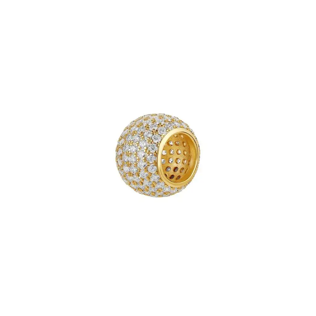 Pandora Pave Lights Charm - Yellow Gold 14k Bead 750819CZ