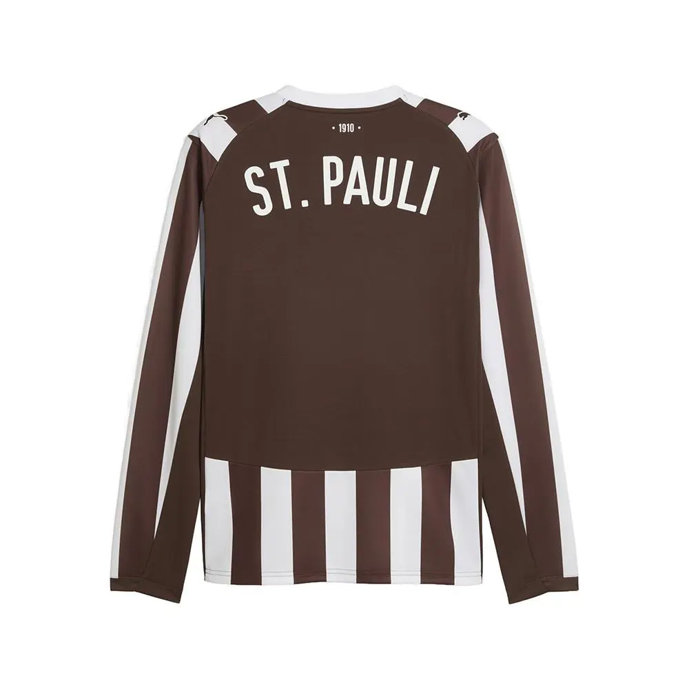 Puma clothing - PUMA Fc St. Pauli 2526 Crew Neck Long Sleeve Home Soccer Jersey - 78306601 - Brown, White 0