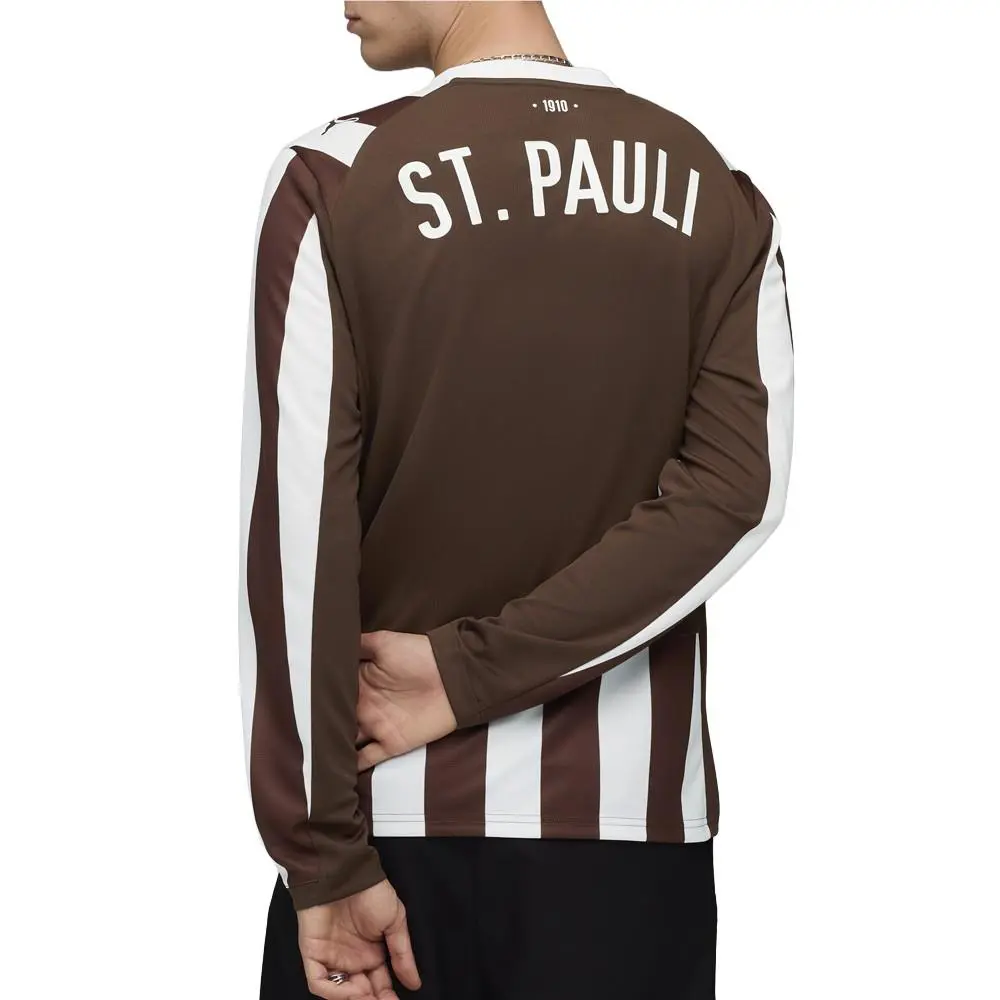 Puma clothing - PUMA Fc St. Pauli 2526 Crew Neck Long Sleeve Home Soccer Jersey - 78306601 - Brown, White 2