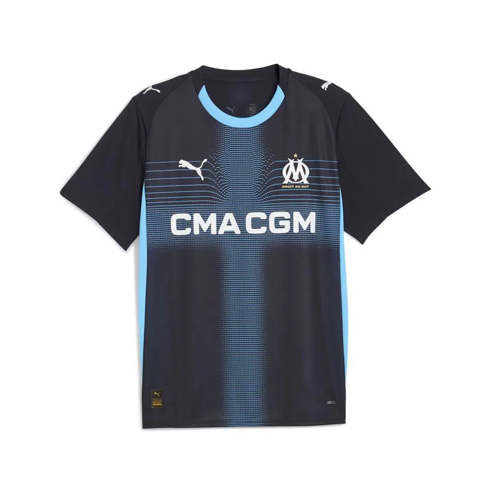 Puma clothing - PUMA Olympique De Marseille Collared Short Sleeve Soccer Jersey 2 - 77984402 - Blue 3