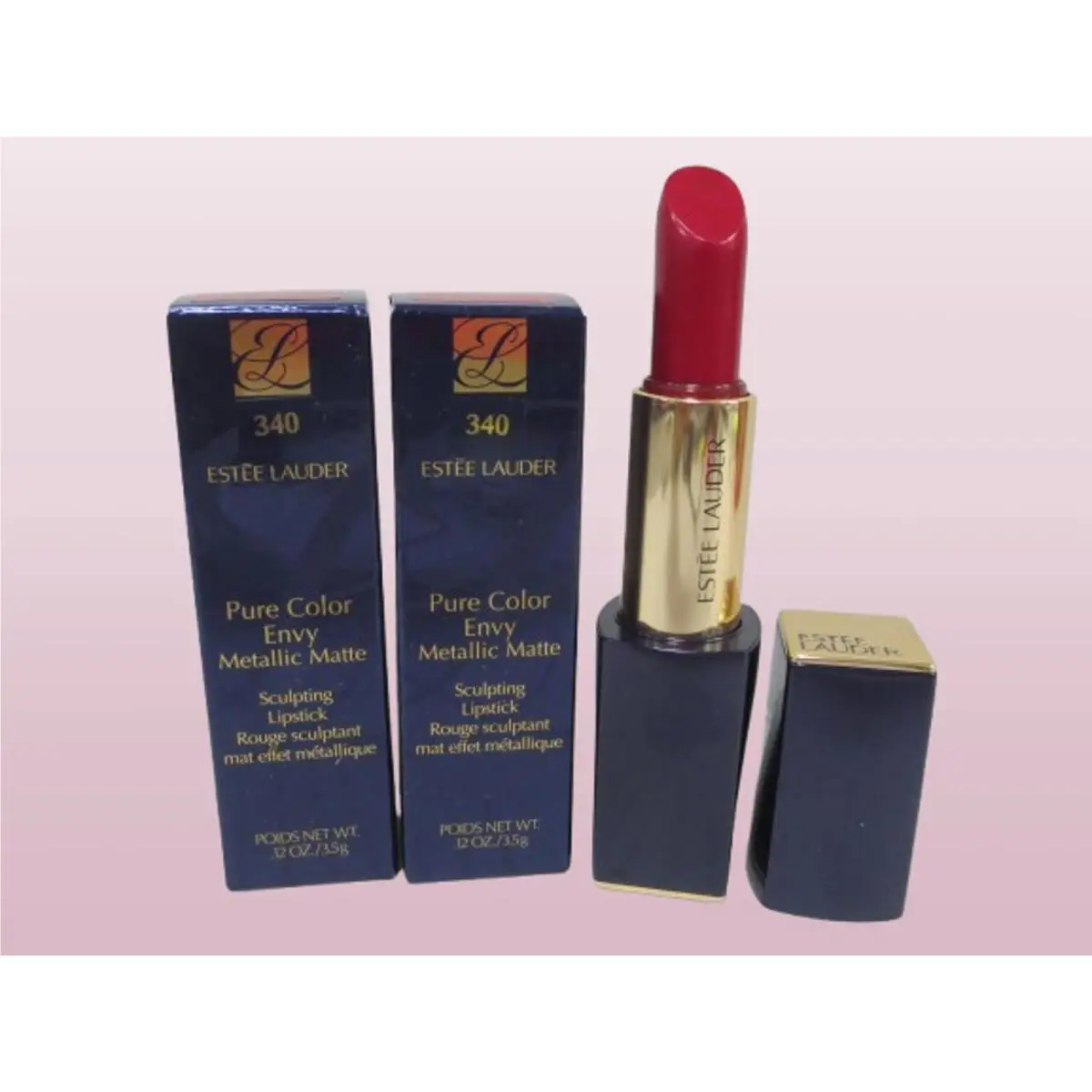 Estee Lauder Pure Color Envy Metallic Matte Sculpting Lipstick 340 Riveted 2PCS