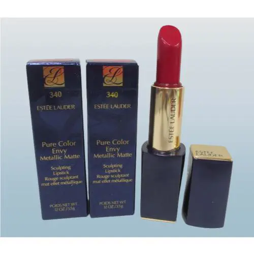Estee Lauder Pure Color Envy Metallic Matte Sculpting Lipstick 340 Riveted 2PCS