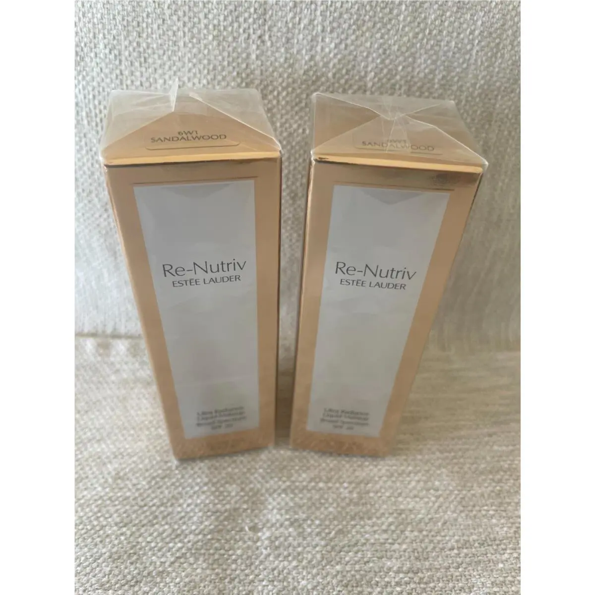 Set of 2 Estee Lauder Re-nutriv Liquid Makeup 6W1-Sandalwood SPF20 Free Sh