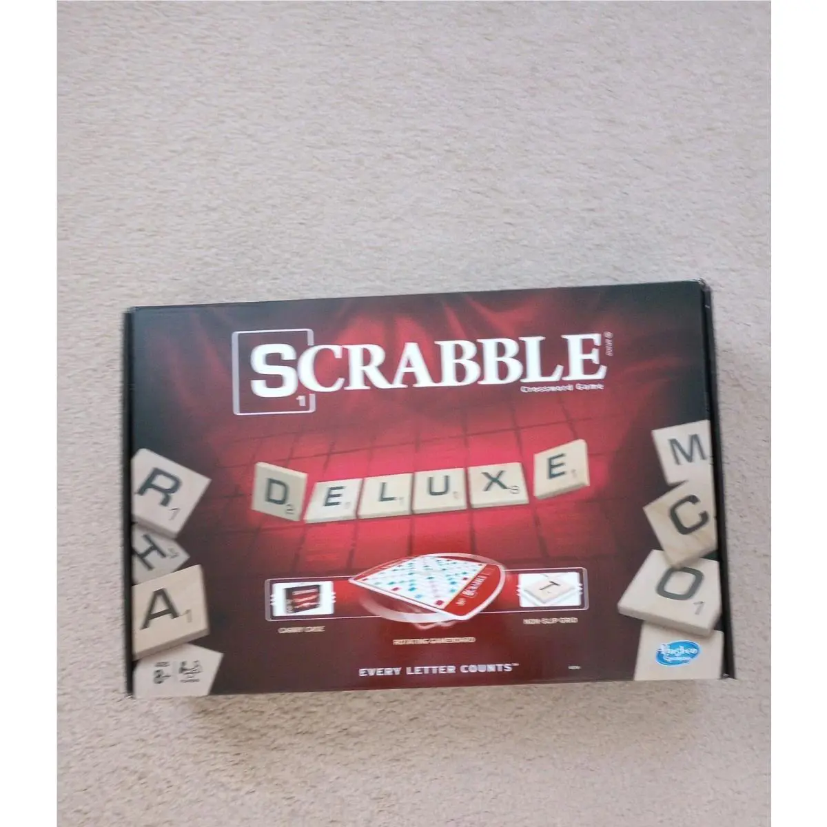 Scrabble Deluxe Edition Rotating Turntable Board Game - Hasbro- 2014