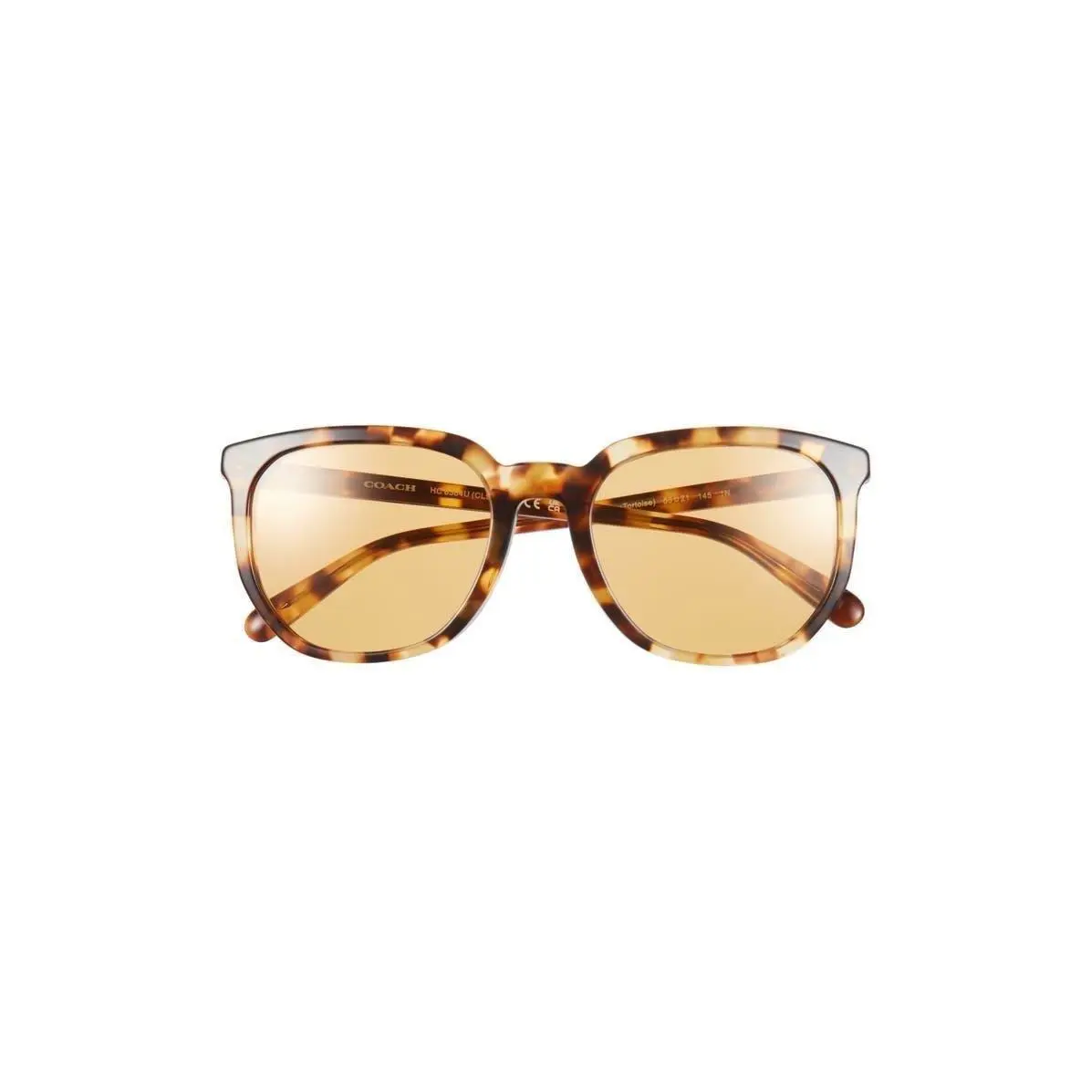 Coach Men 55mm Round Sunglasses Honey Horn