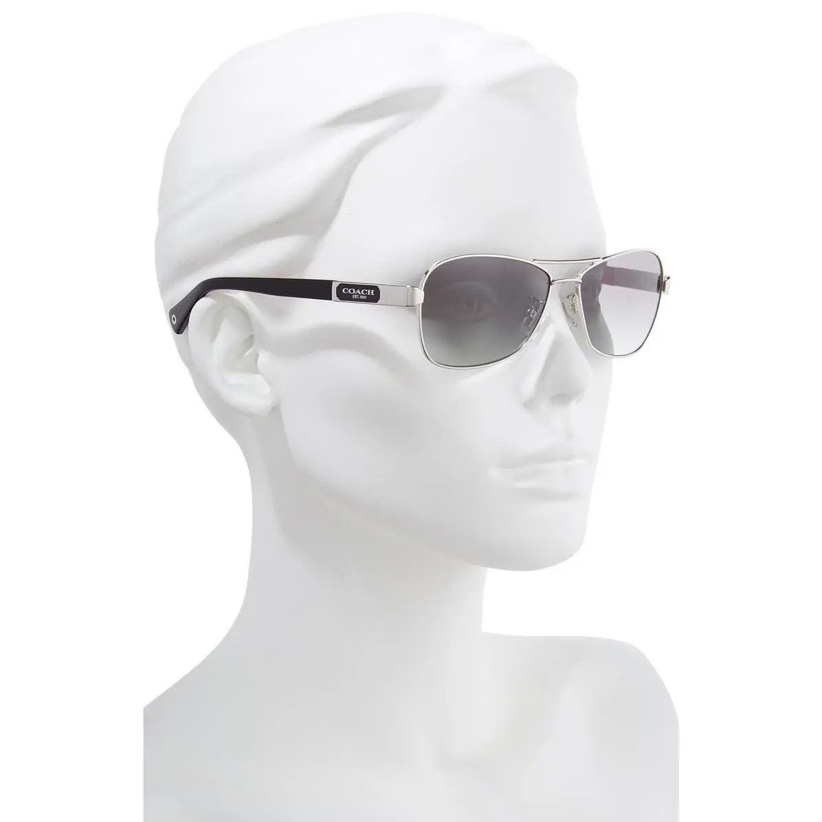 Coach Women Caroline 56mm Gradient Aviator Sunglasses Silver/ Grey
